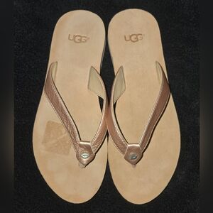 Ugg Tawny Rose Gold Flip Flops W6